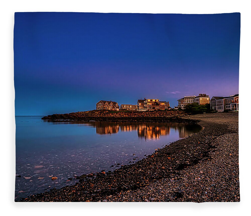 Perkins Cove Fleece Blanket featuring the photograph Reflections of Perkins Cove by Penny Polakoff