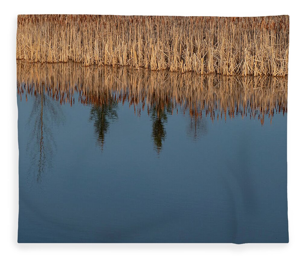 Reflections Fleece Blanket featuring the photograph Reflections On A Wetland Lake by Karen Rispin