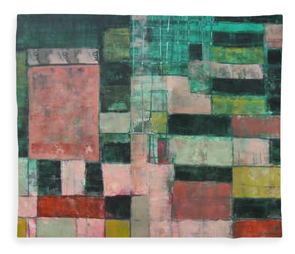  Fleece Blanket featuring the painting Rejecting Plasticity by Try Cheatham
