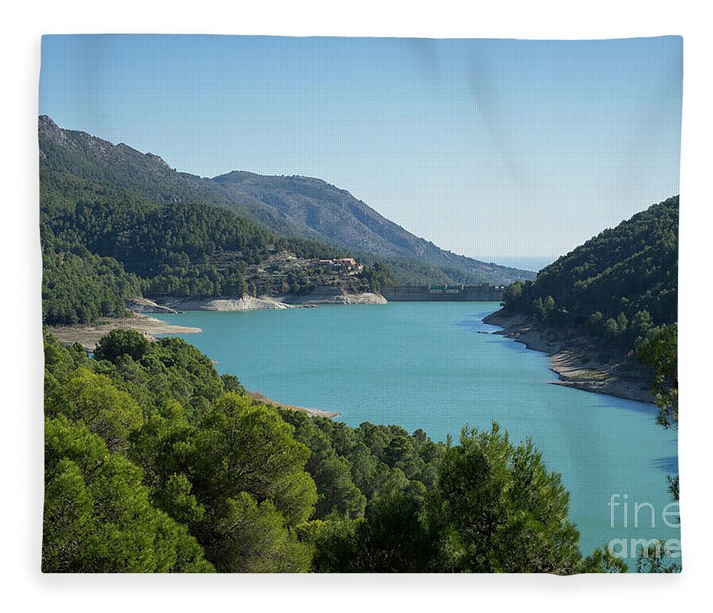 Lake Fleece Blanket featuring the photograph Reservoir of Guadalest by Adriana Mueller