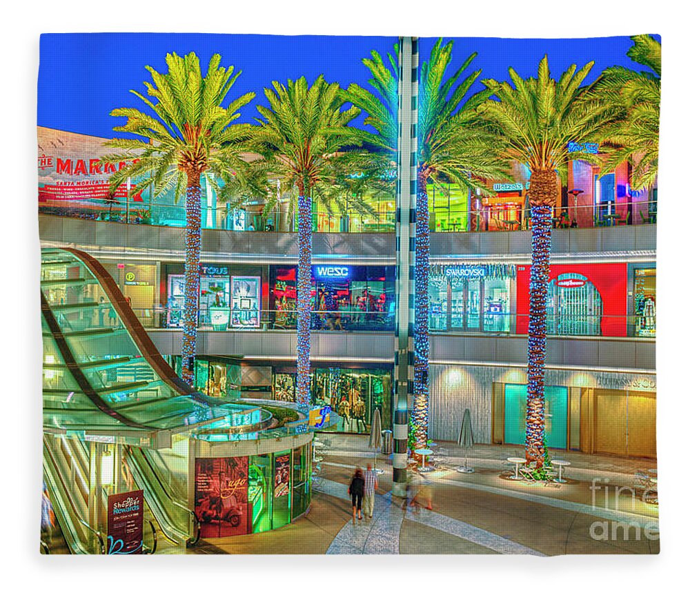 Santa Monica Place Fleece Blanket featuring the photograph Retail Customer Experience by David Zanzinger