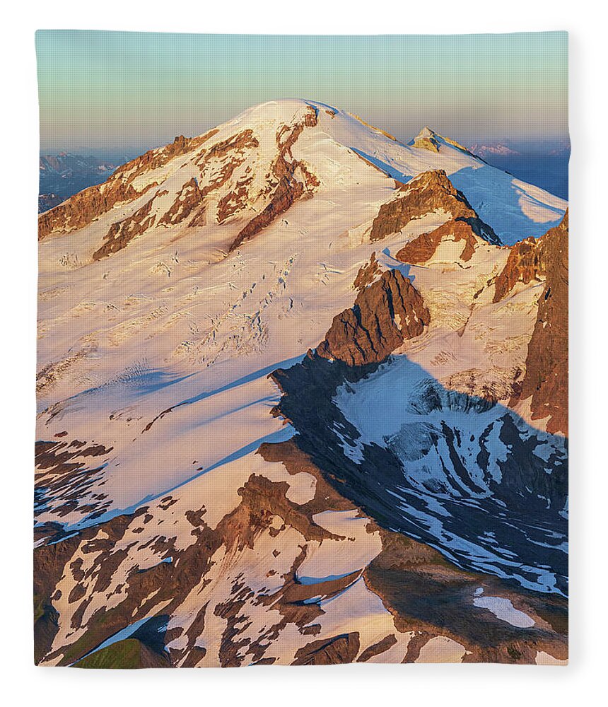 Mount Baker Fleece Blanket featuring the photograph Ridge to Summit by Michael Rauwolf