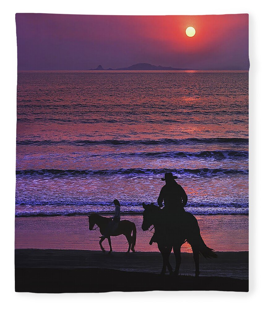 Ocean Fleece Blanket featuring the photograph Riding The Shore by Don Schimmel