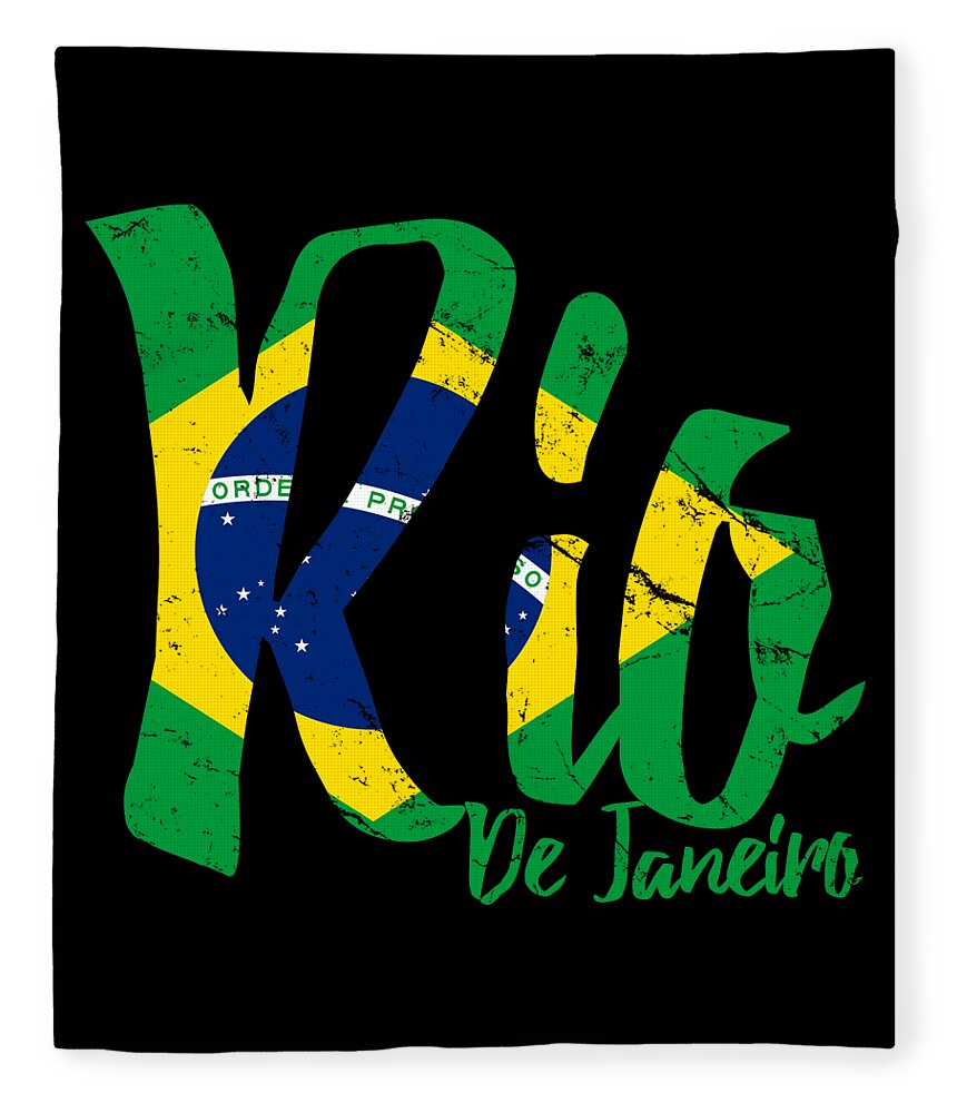 Funny Fleece Blanket featuring the digital art Rio De Janeiro Brasil by Flippin Sweet Gear