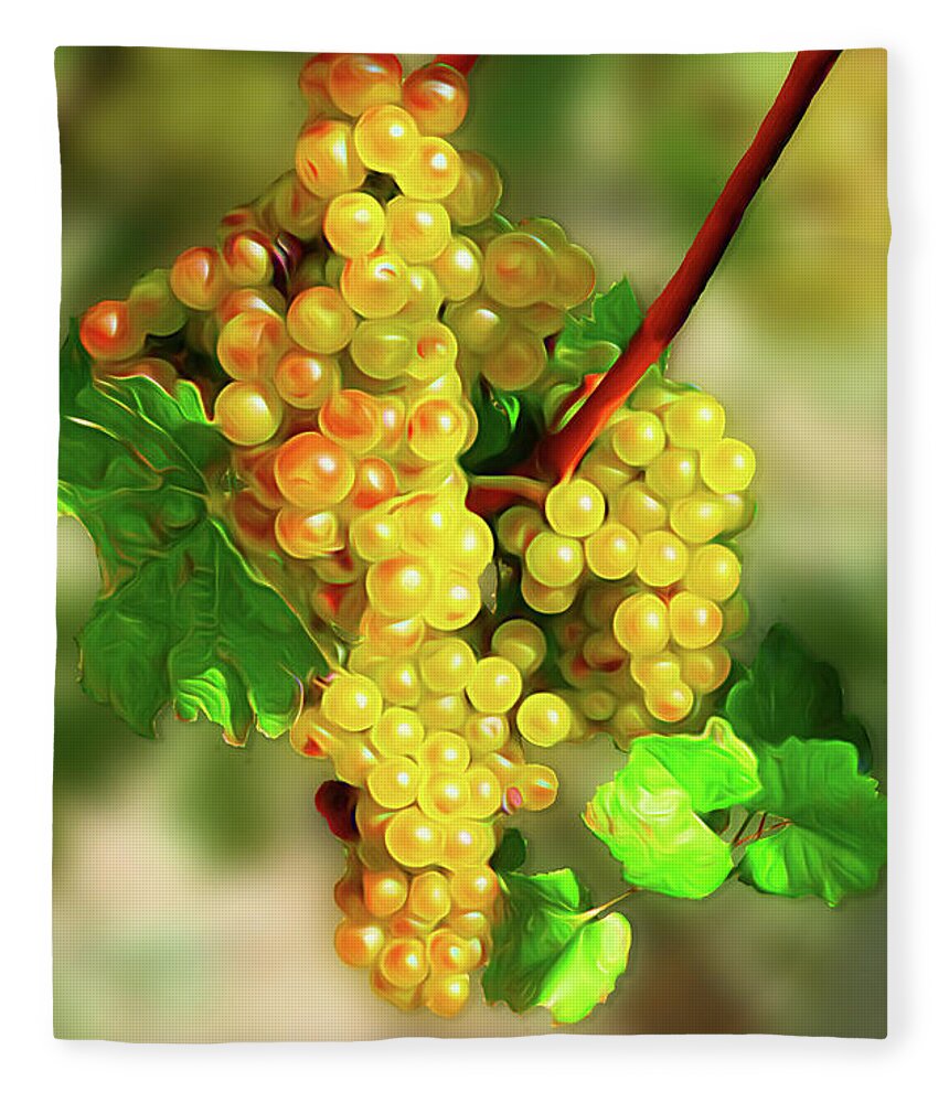 Fruit Fleece Blanket featuring the photograph Ripe For The Picking - Chardonnay by Leslie Montgomery