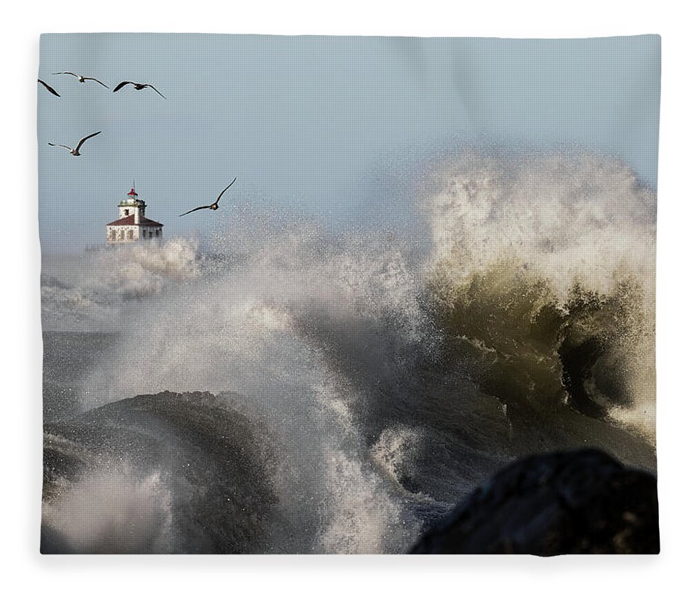 Oswego Fleece Blanket featuring the photograph Rise Above The Turbulence by Everet Regal