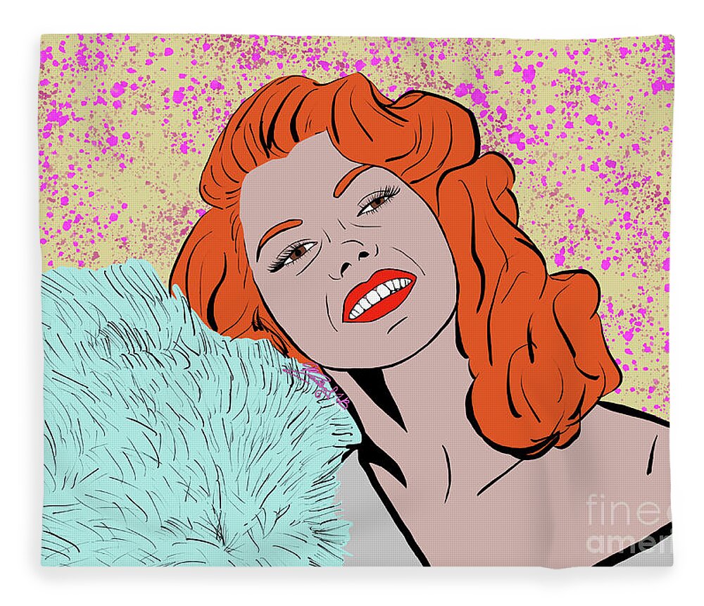 Rita Hayworth Fleece Blanket featuring the digital art Rita Hayworth by Marisol VB