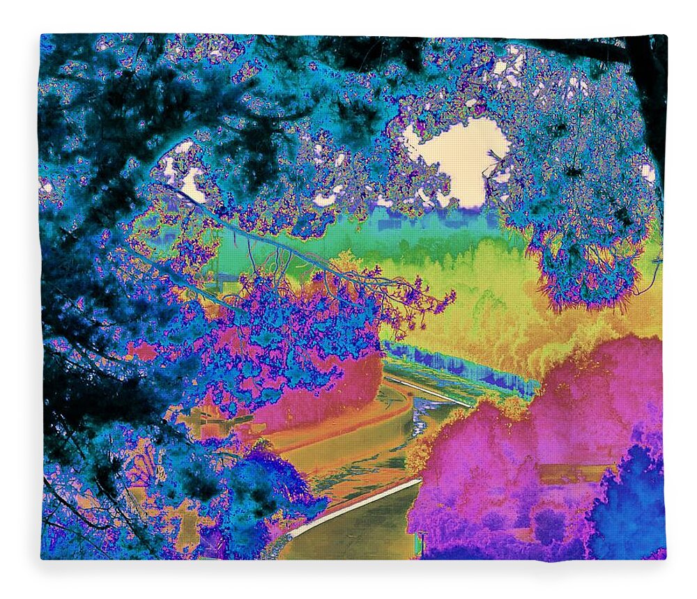Abstract Fleece Blanket featuring the photograph River Abstract by Andrew Lawrence