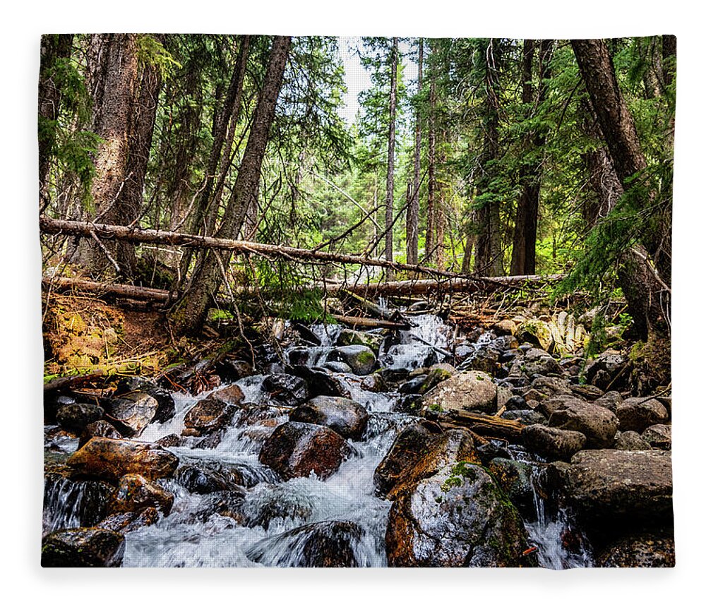 River Fleece Blanket featuring the photograph River in the Tetons by Nathan Wasylewski