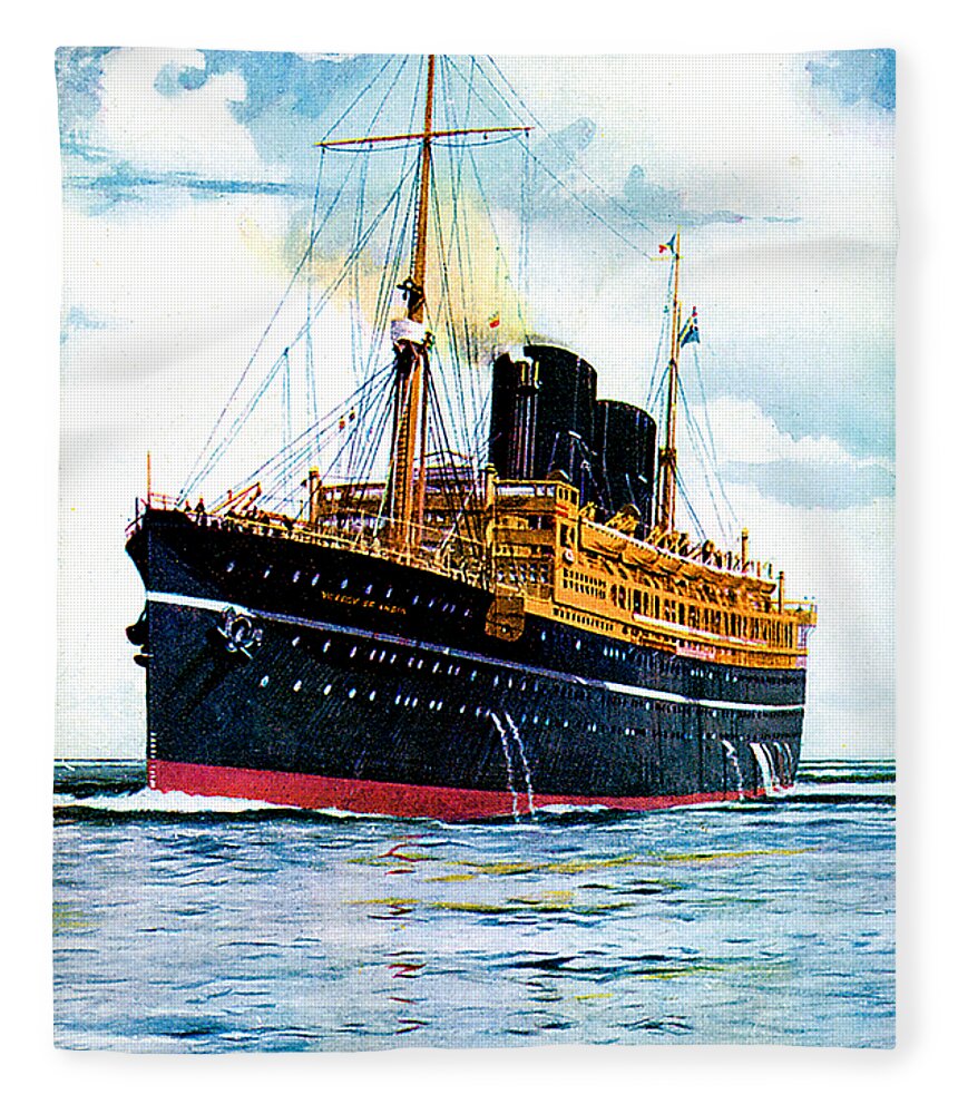 Vicero Fleece Blanket featuring the painting RMS Viceroy of India Cruise Ship 1928 by Unknown