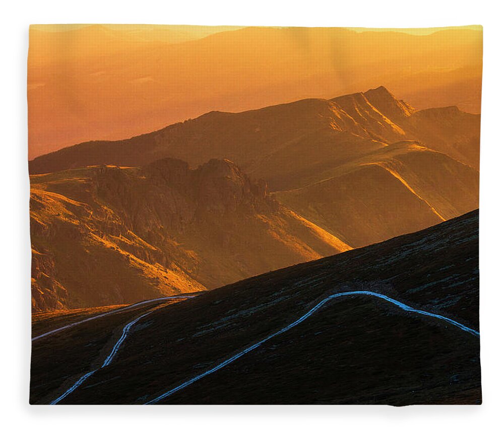 Balkan Mountains Fleece Blanket featuring the photograph Road To Middle Earth by Evgeni Dinev