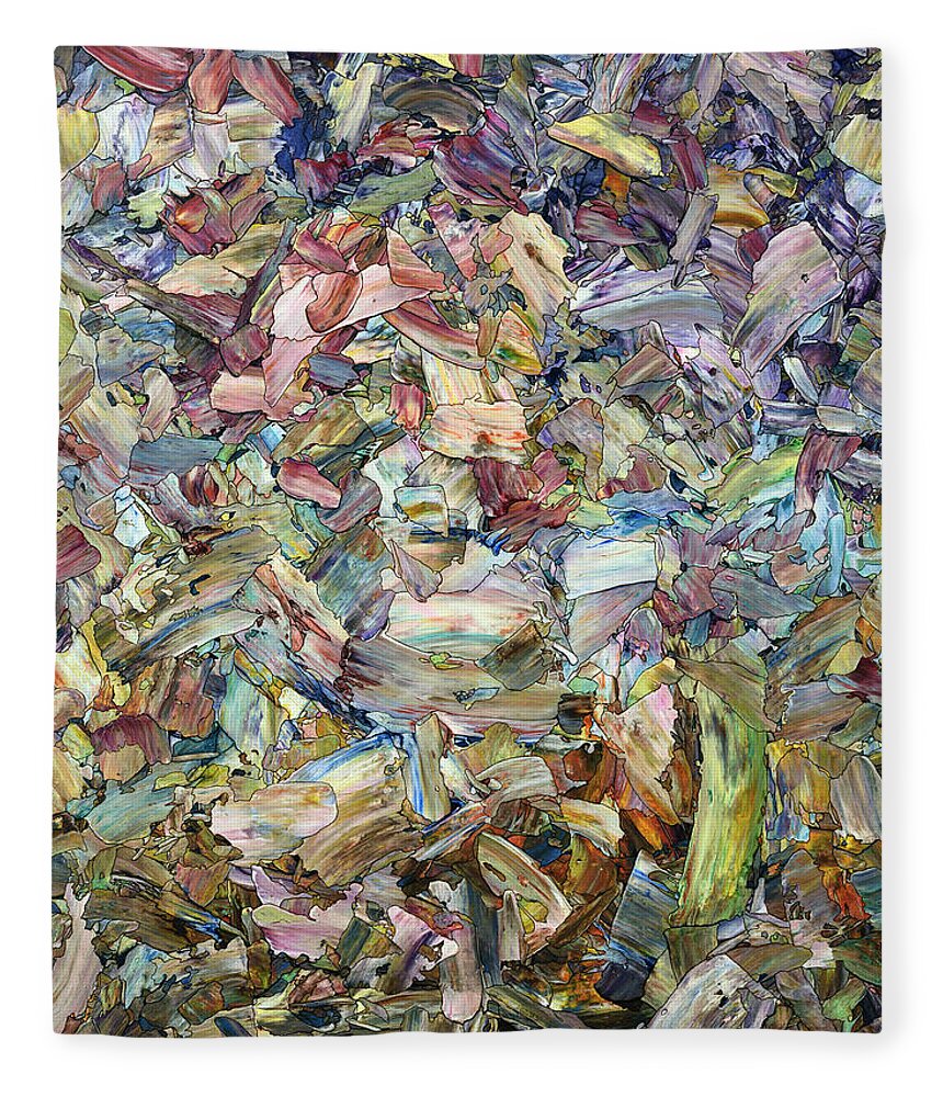 Abstract Fleece Blanket featuring the painting Roadside Fragmentation by James W Johnson