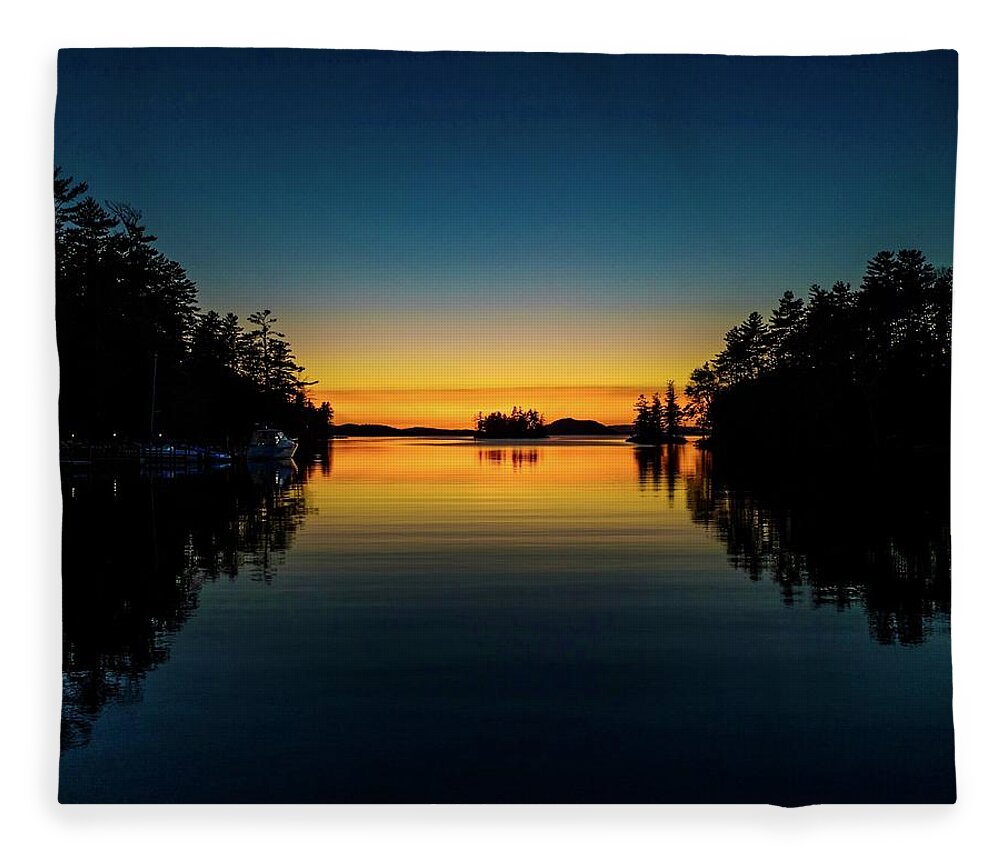  Fleece Blanket featuring the photograph Robert's Cove Sunset by John Gisis