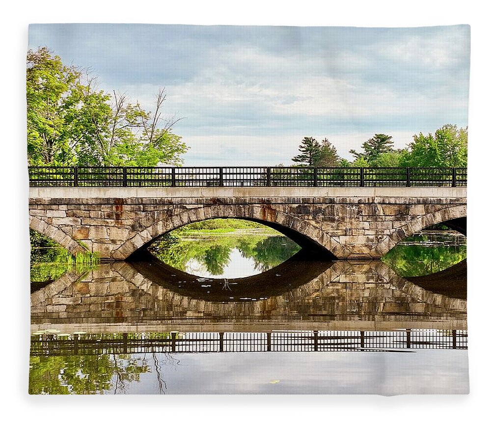  Fleece Blanket featuring the photograph Rochester Stone Bridge by John Gisis
