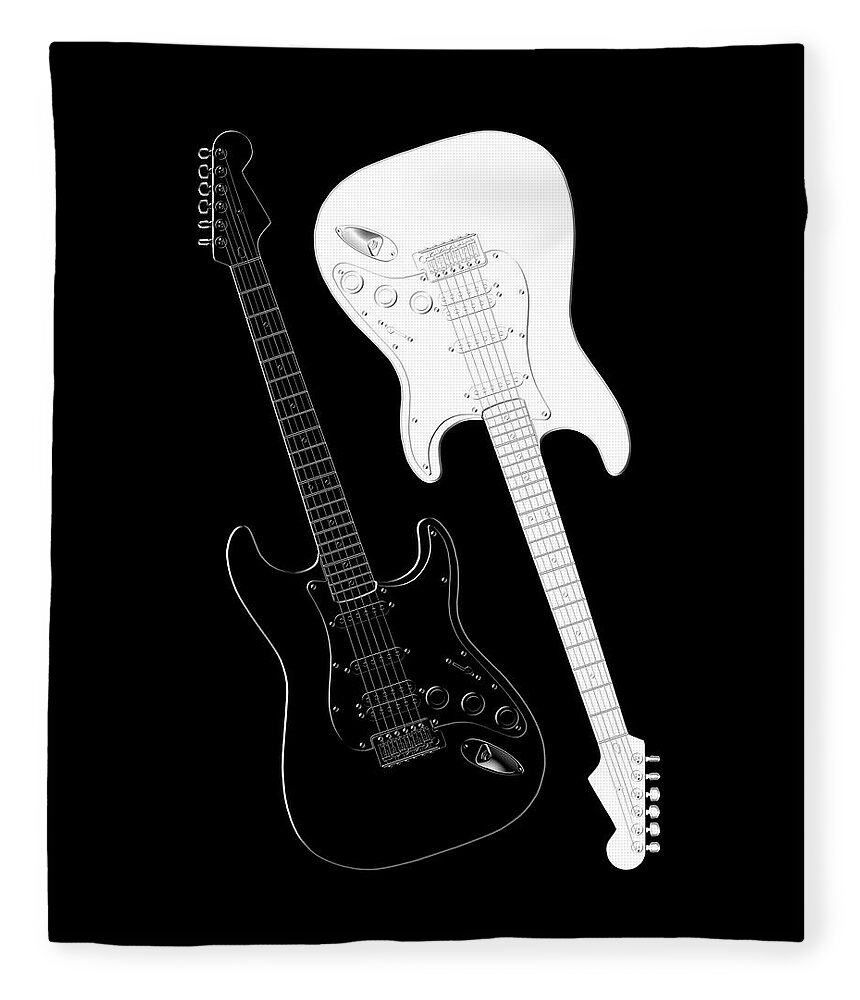 Rock And Roll Fleece Blanket featuring the digital art Rock and Roll Yin Yang by Mike McGlothlen