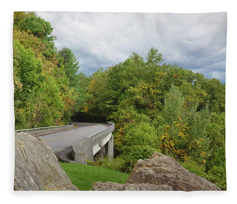 Bridge Fleece Blanket featuring the photograph Rocks and Roads by Steve Templeton