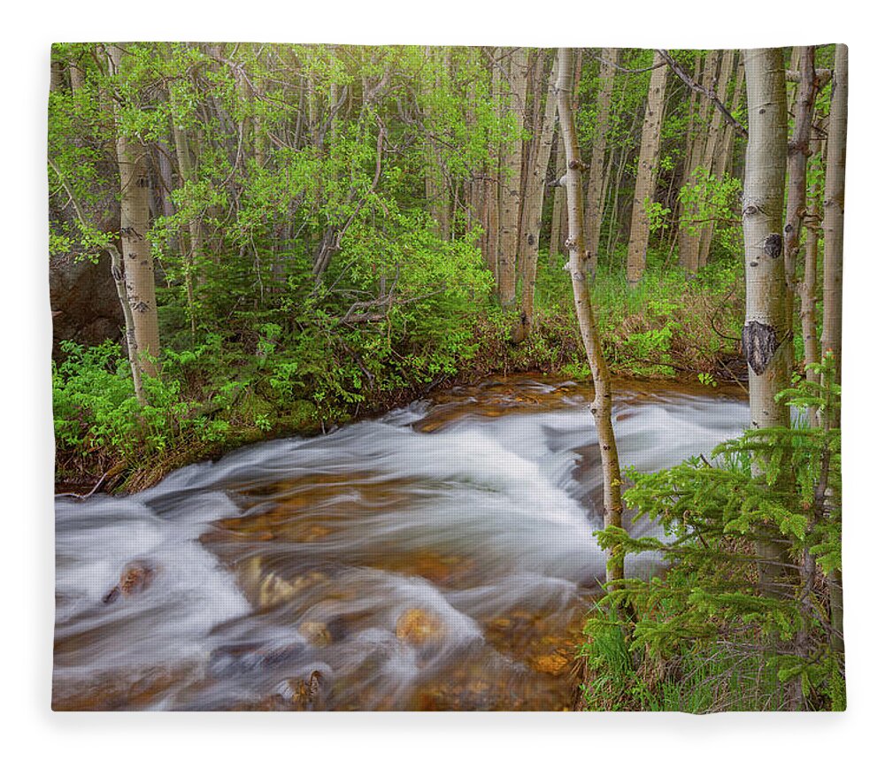 Stream Fleece Blanket featuring the photograph Rocky Mountain Stream by Darren White