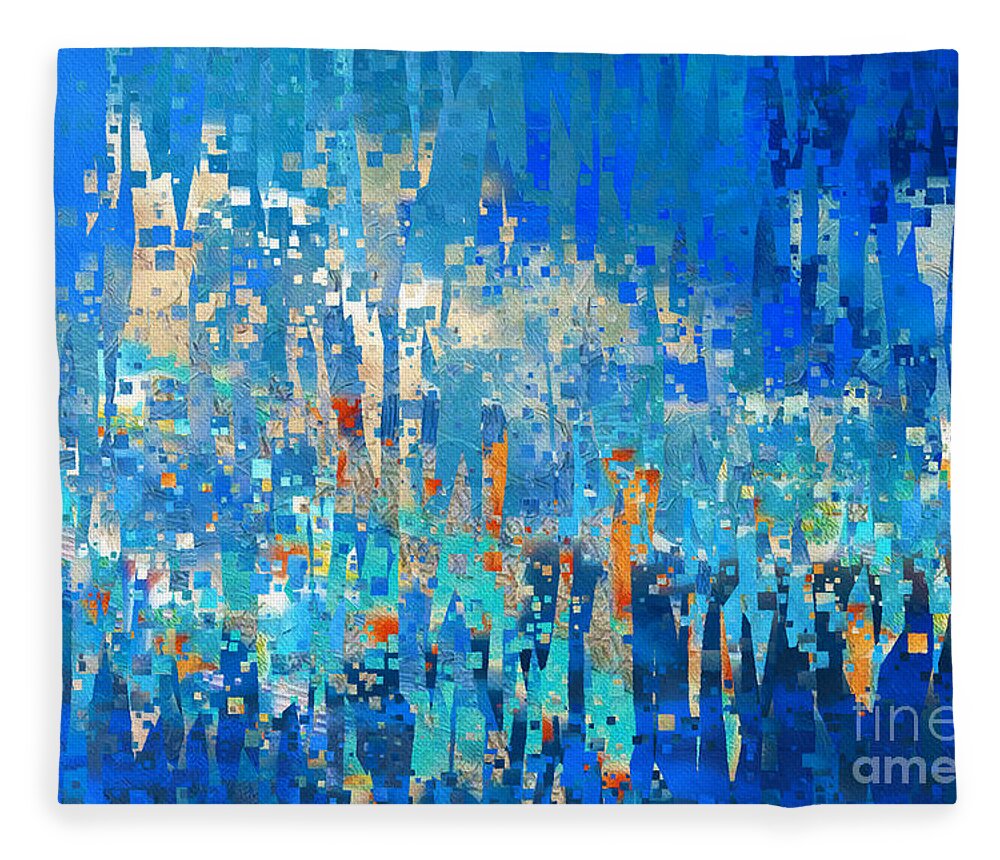 Blackblue Fleece Blanket featuring the painting Romans 12 12. Rejoicing In Hope. by Mark Lawrence