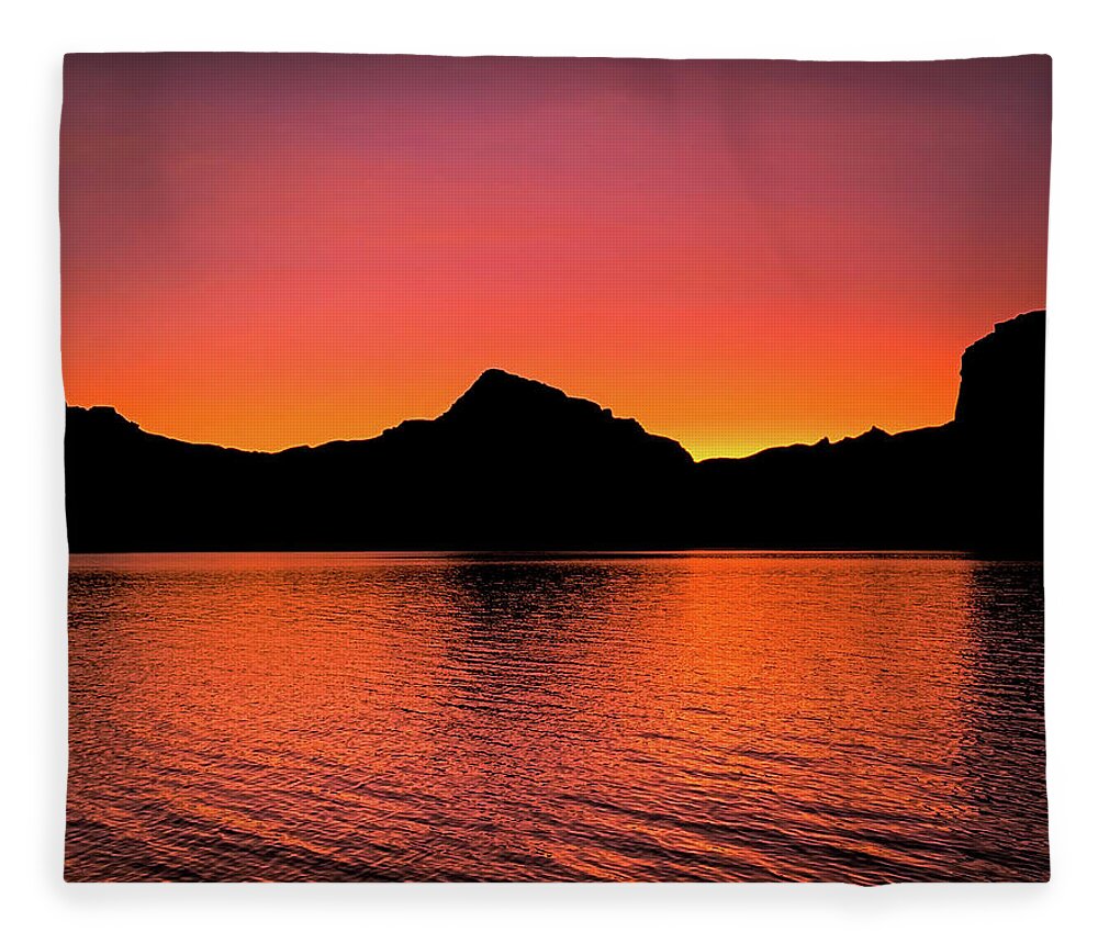 Lake Powell Fleece Blanket featuring the photograph Romantic Powell Sunset by Bradley Morris