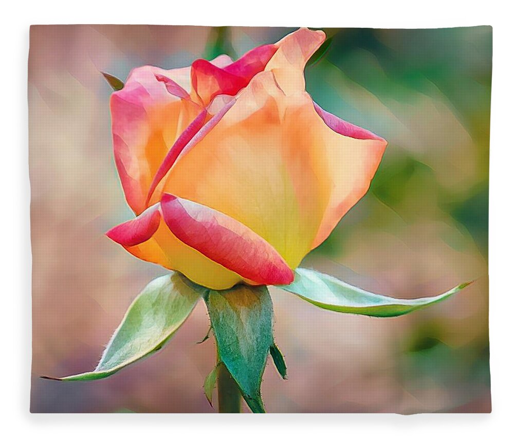 Rose Fleece Blanket featuring the photograph Rose of Peace by Susan Rydberg