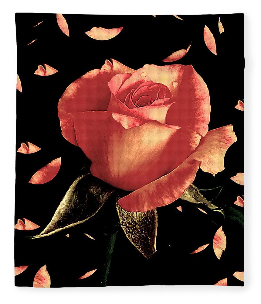 Rose Fleece Blanket featuring the photograph Rose Petals by Dani McEvoy