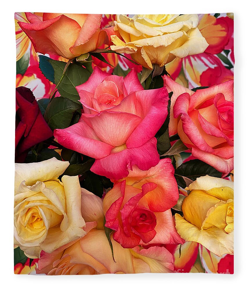 Flower Fleece Blanket featuring the photograph Roses, Roses by Jeanette French