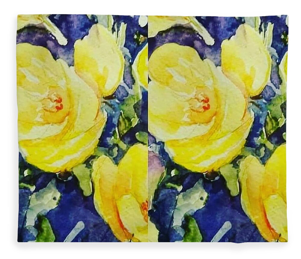 Gardens Fleece Blanket featuring the painting Royal Beauty by Julie TuckerDemps