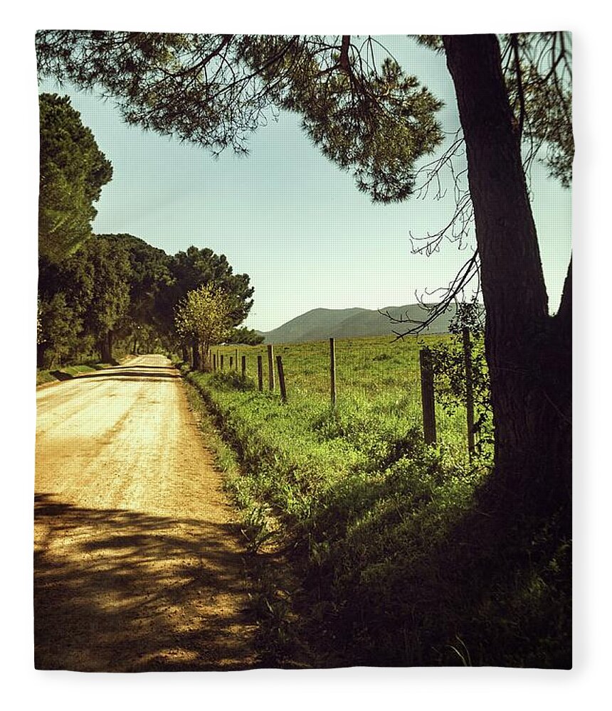 Calm Fleece Blanket featuring the photograph Rural Dirt Road by Carlos Caetano