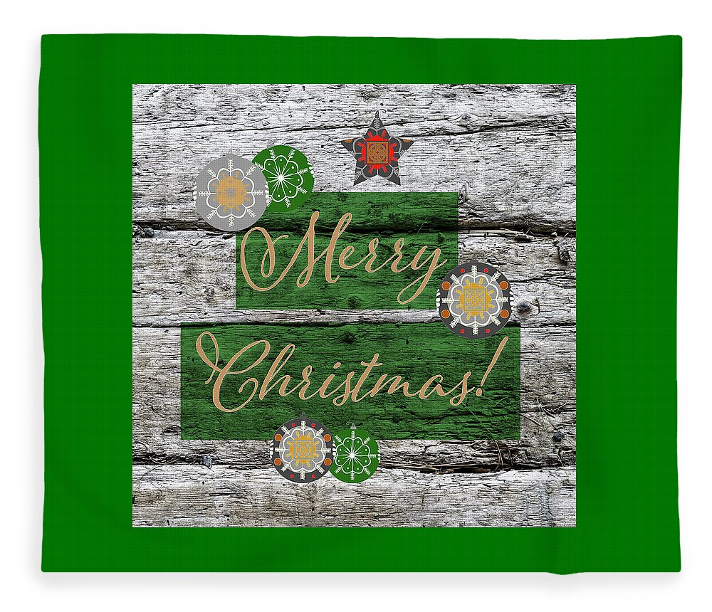 Rustic Fleece Blanket featuring the photograph Rustic Merry Christmas 2 by Marianne Campolongo