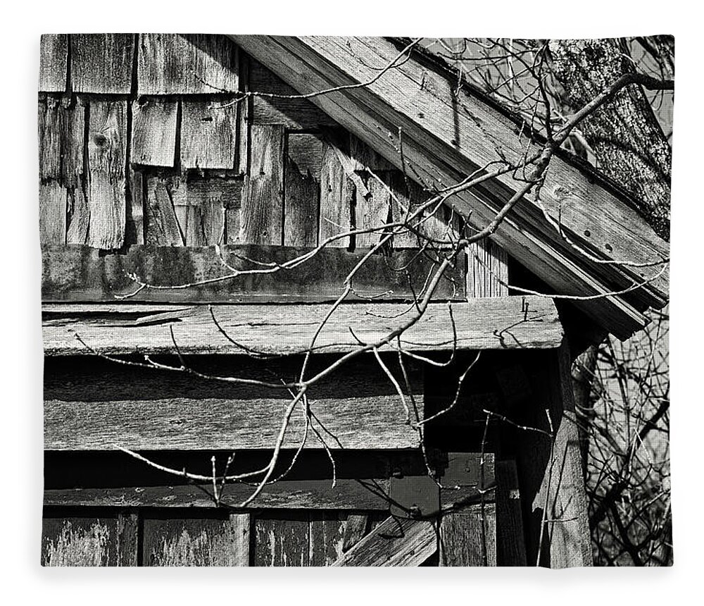 Barn Fleece Blanket featuring the photograph Rustic Old Shed - Gould City, Michigan USA - by Edward Shotwell