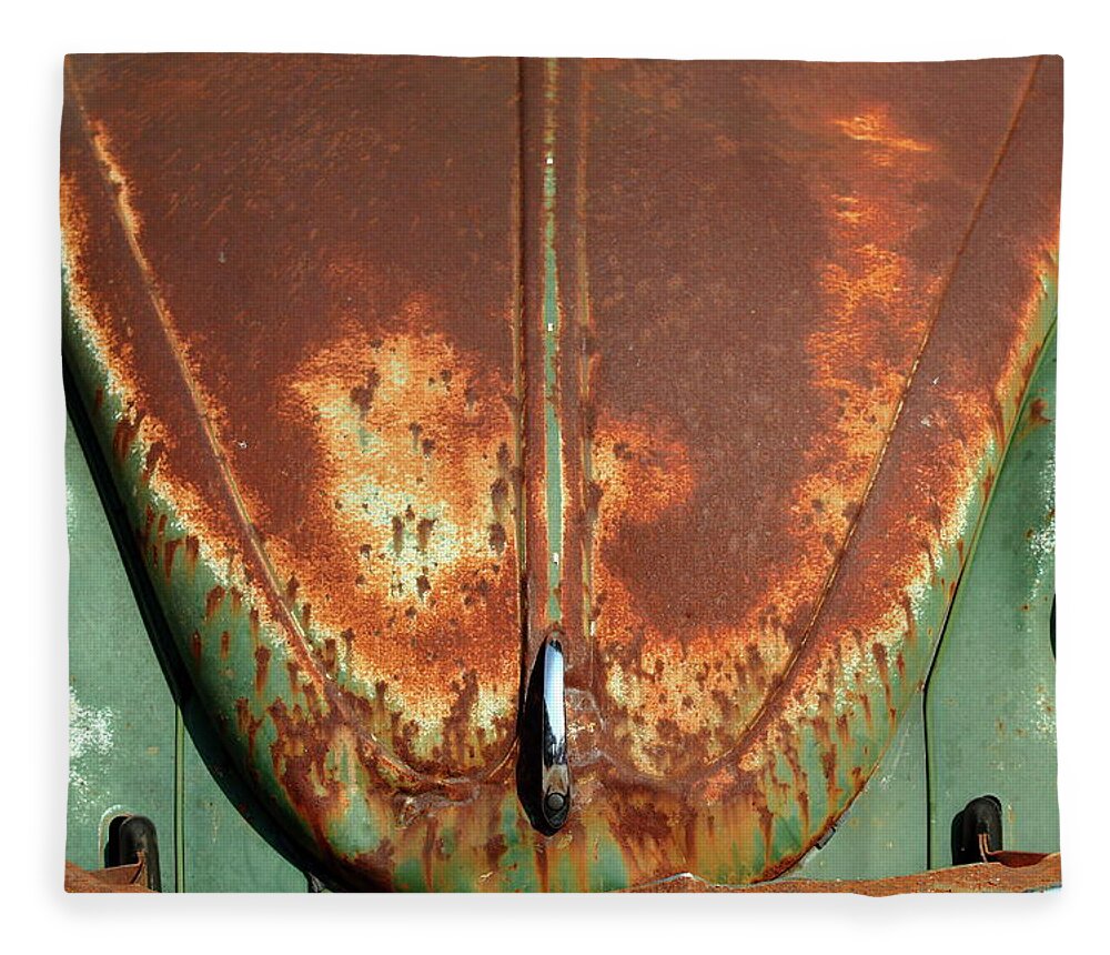 Volkswagen Beetle Fleece Blanket featuring the photograph Rusty and Crusty by Lens Art Photography By Larry Trager