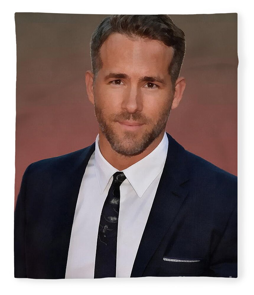 Ryan Reynolds Fleece Blanket by Jerzy Czyz - Pixels