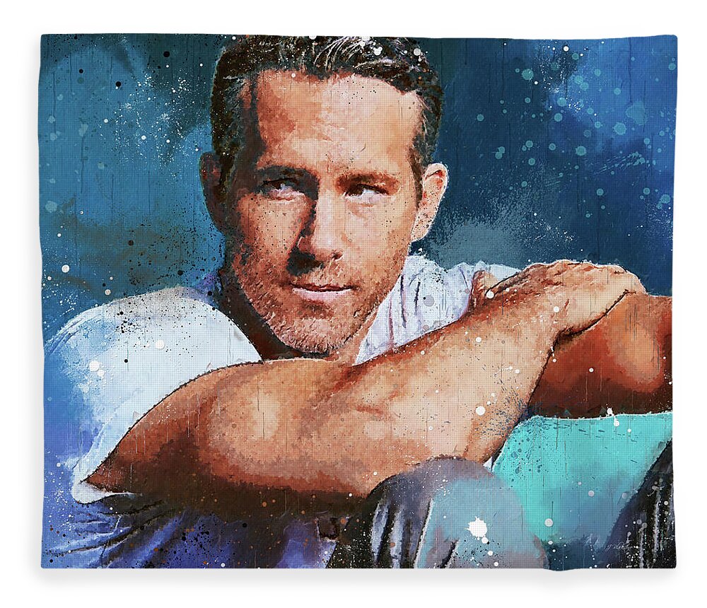Ryan Reynolds Fleece Blanket by Jordan Blackstone - Pixels