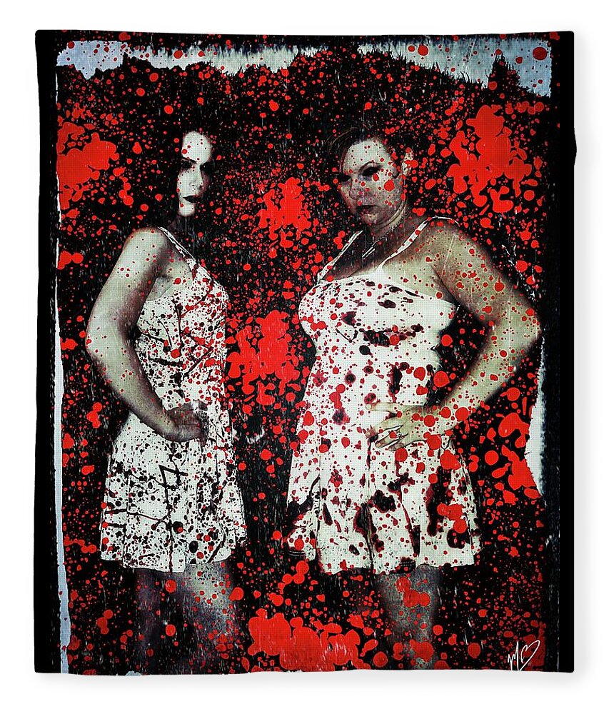 Horror Fleece Blanket featuring the digital art Ryli and Corinne 2 by Mark Baranowski