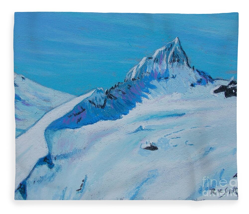 Pastels Fleece Blanket featuring the pastel Rylon Peak -B.C. by Rae Smith PAC