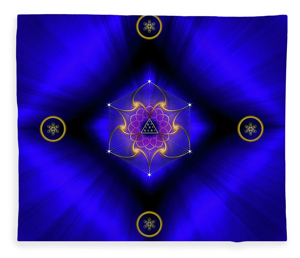 Endre Fleece Blanket featuring the digital art Sacred Geometry 812 by Endre Balogh