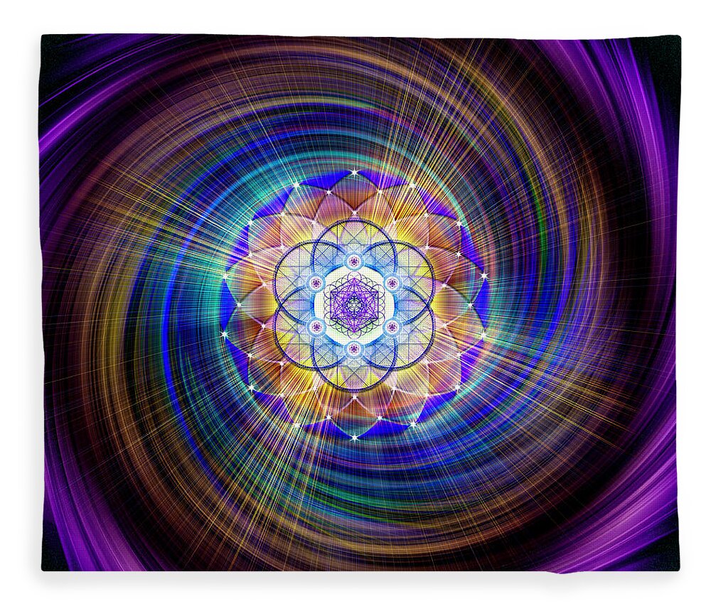 Endre Fleece Blanket featuring the digital art Sacred Geometry 900 by Endre Balogh