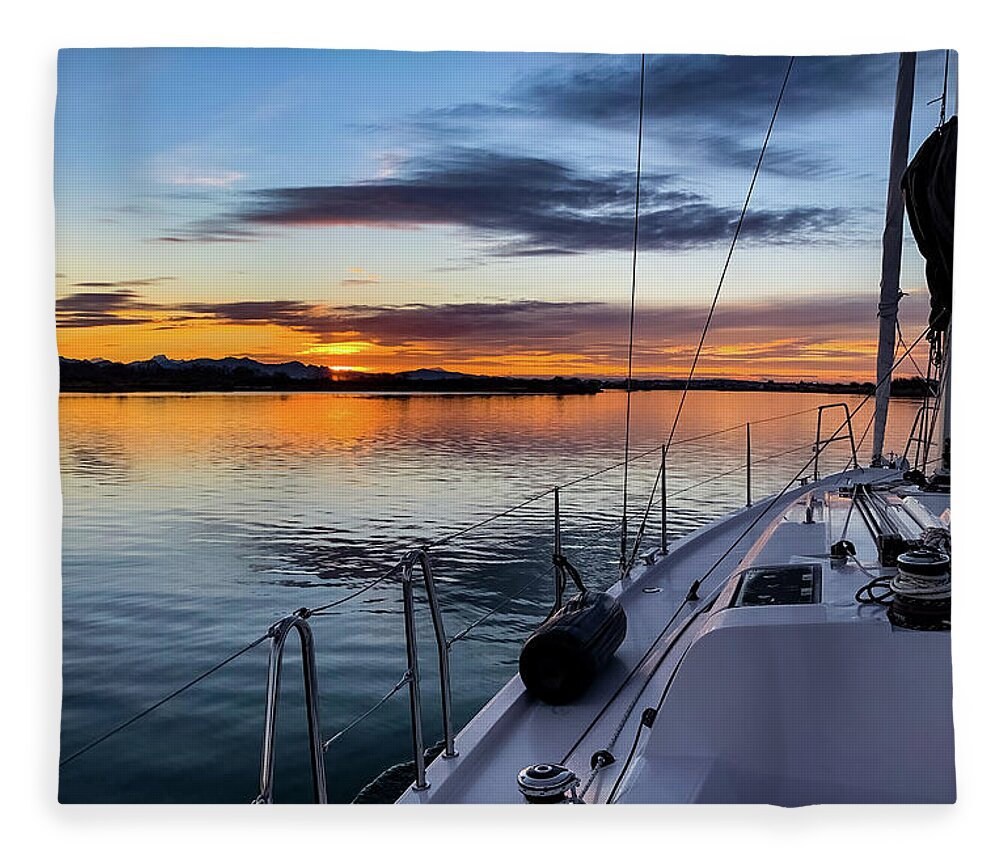  Fleece Blanket featuring the photograph Sailing E4 by Tim Dussault