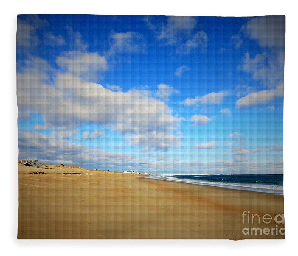 Salisbury Beach Fleece Blanket featuring the photograph Salisbury Beach in December by Eunice Miller