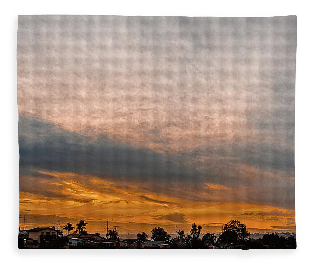 Sunrise Fleece Blanket featuring the photograph San Diego Sunrise 1/21/21 by Phyllis Spoor