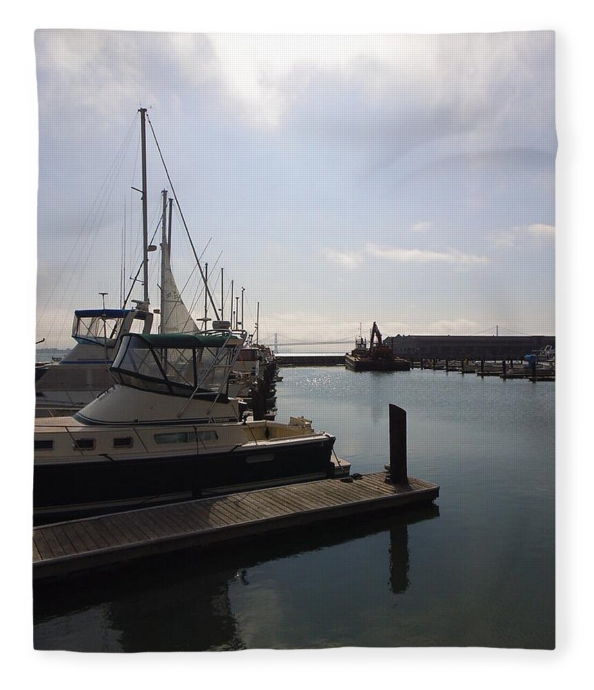  Fleece Blanket featuring the photograph San Francisco Docks by Heather E Harman