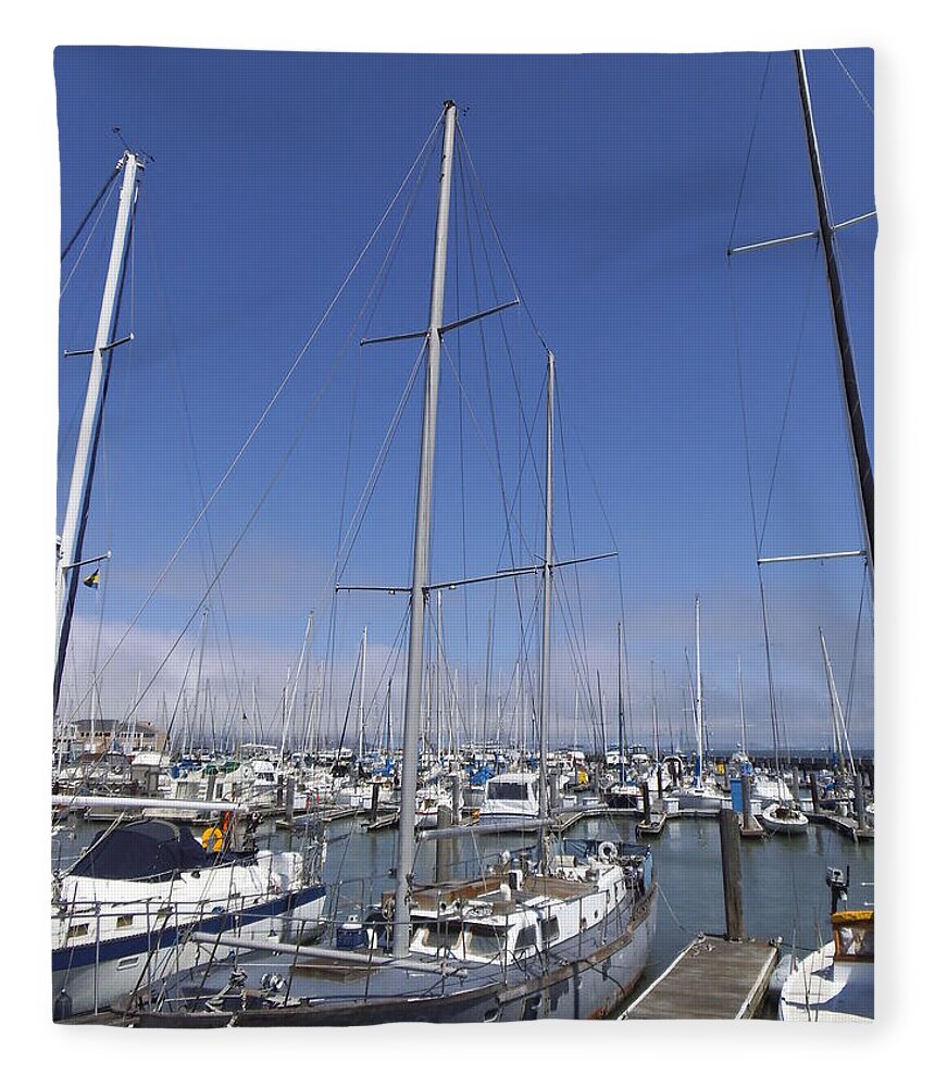  Fleece Blanket featuring the photograph San Francisco Marina by Heather E Harman