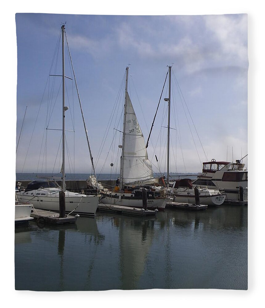  Fleece Blanket featuring the photograph San Francisco Sail Boats by Heather E Harman