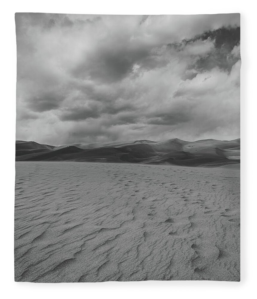  Fleece Blanket featuring the photograph Sand Dune Footprints by William Boggs