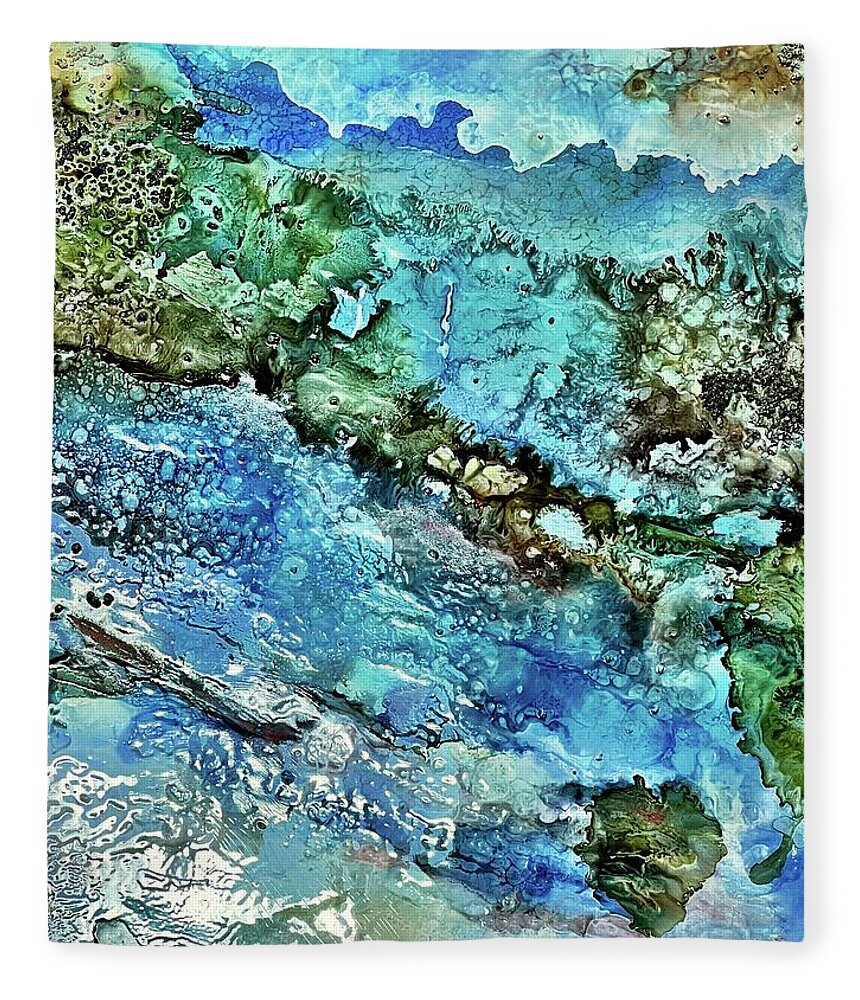  Fleece Blanket featuring the painting Sanded Coast by Tommy McDonell