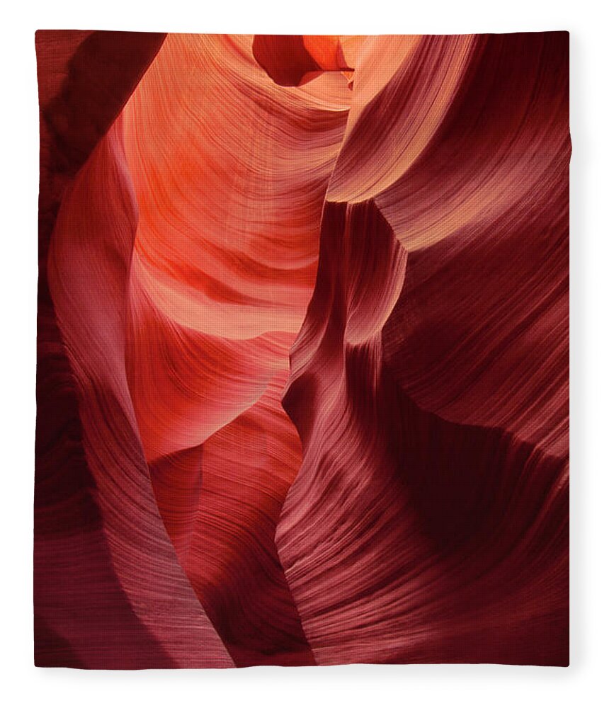 Dave Welling Fleece Blanket featuring the photograph Sandstone Walls Lower Antelope Slot Canyon Arizona by Dave Welling