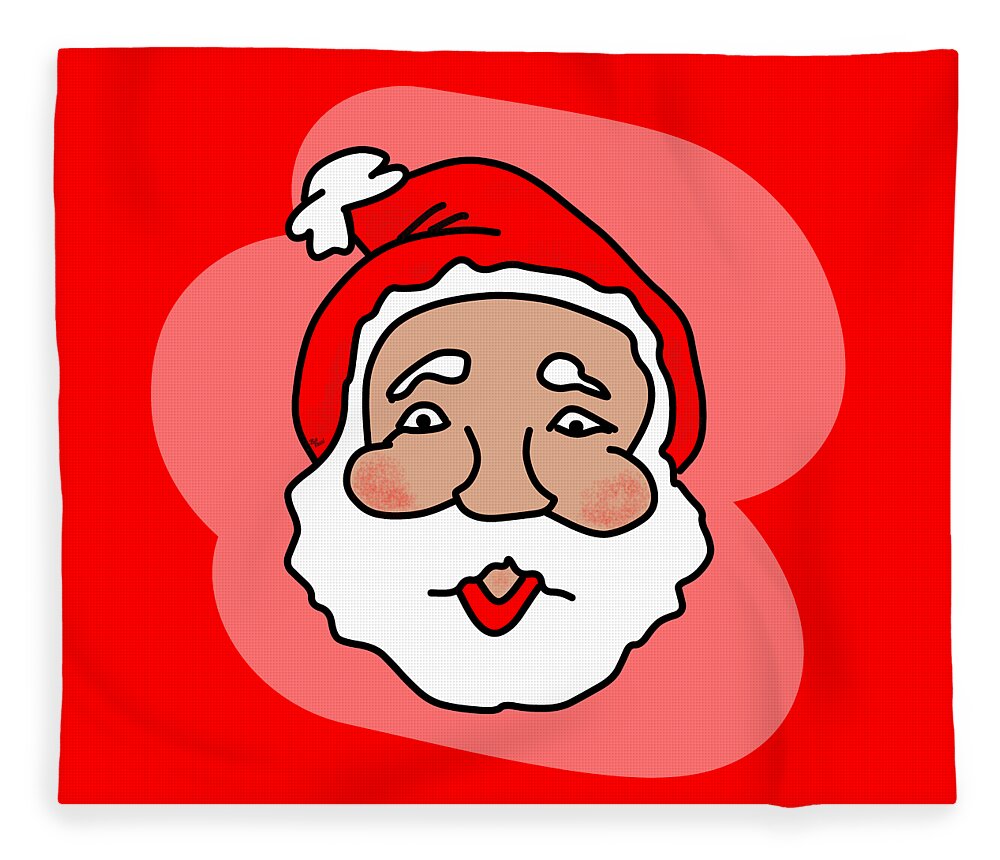 Santa Fleece Blanket featuring the digital art Santa Claus - Christmas Art by Bill Ressl