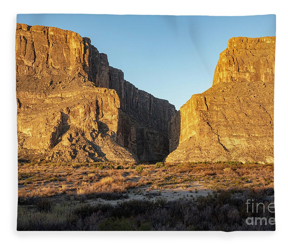 Santa Elena Canyon Fleece Blanket featuring the photograph Santa Elena Canyon at Sunrise by Bob Phillips