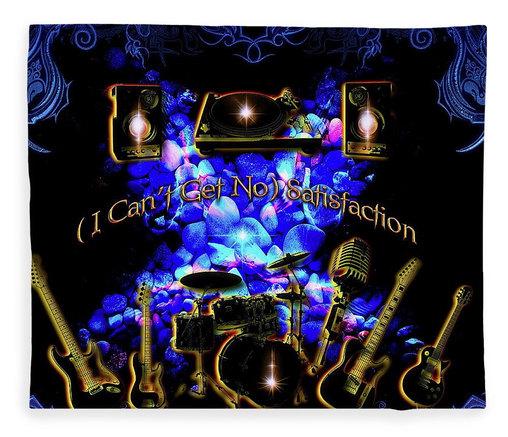 The Rolling Stones Fleece Blanket featuring the digital art Satisfaction by Michael Damiani