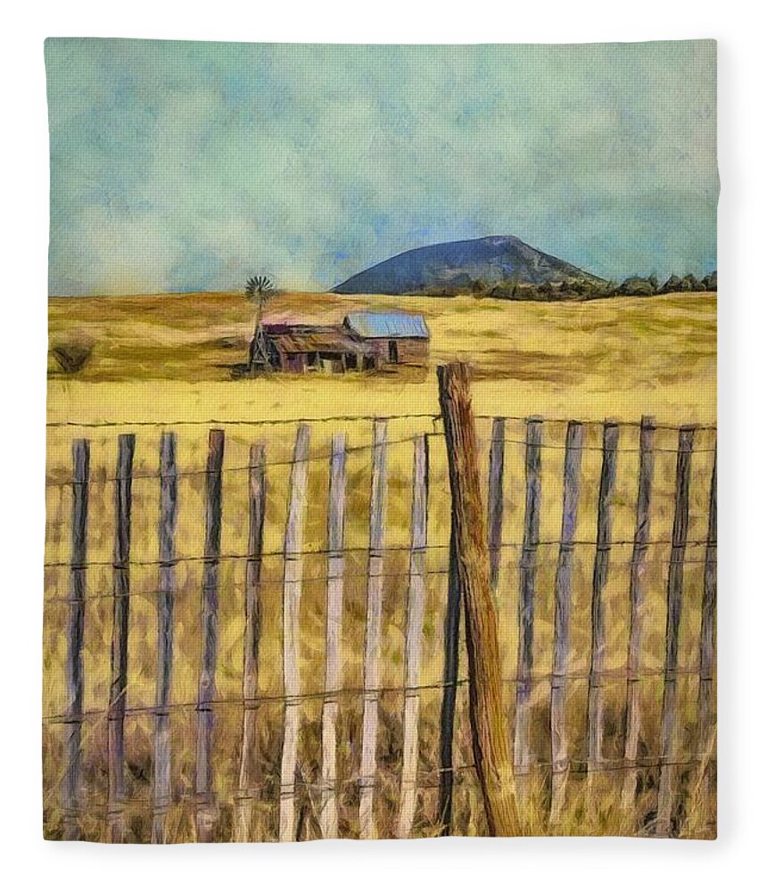 House Fleece Blanket featuring the painting Scene from Time Passed by Jeffrey Kolker